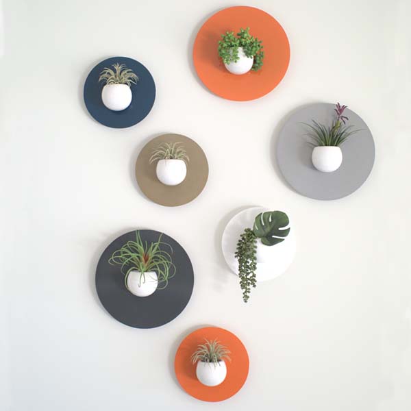 Modern Airhead planters - Small and Large - Orange, gray, white, and slate